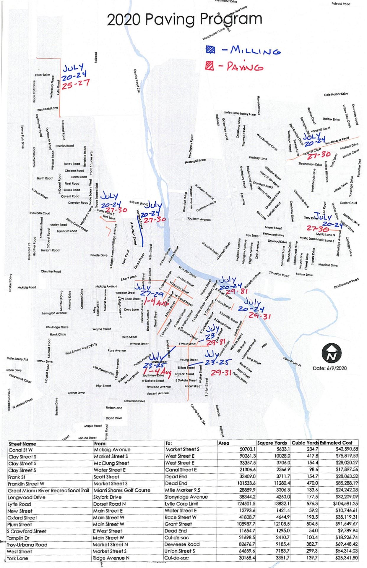 No Parking Dates July 2020